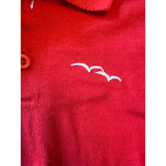 Health-Tex Kids Red Long Sleeve Polo Shirt W/ Embroidered Bird Design Size 7 - Picture 3 of 5